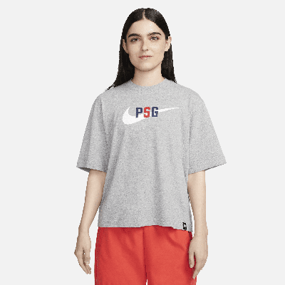 Shop Nike Paris Saint-germain Swoosh  Women's Soccer T-shirt In Grey