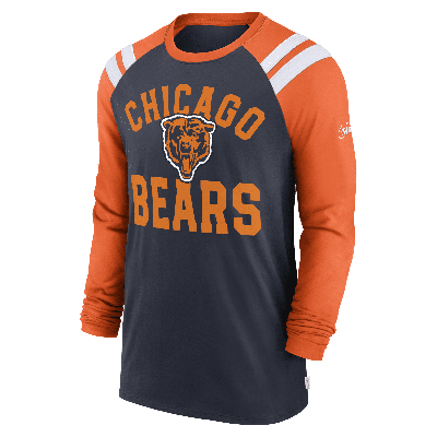 Shop Nike Chicago Bears Classic Arc Fashion  Men's Nfl Long-sleeve T-shirt In Blue