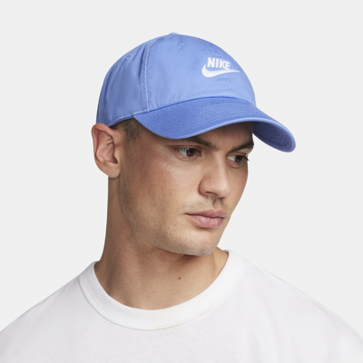 Shop Nike Unisex Club Unstructured Futura Wash Cap In Blue