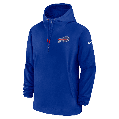 Shop Nike Buffalo Bills Sideline Menâs  Men's Nfl 1/2-zip Hooded Jacket In Blue