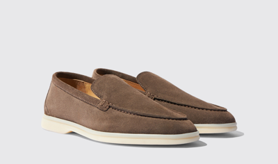 Scarosso Ludovica Suede Loafers In Deep Taupe - Suede