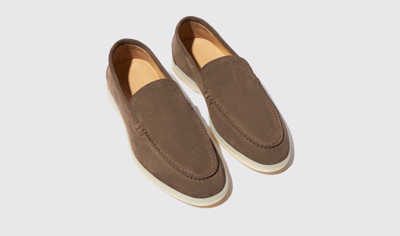 Scarosso Ludovica Suede Loafers In Deep Taupe - Suede