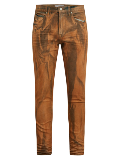 Shop Hudson Men's Zack Graphic Skinny Jeans In Orange Code