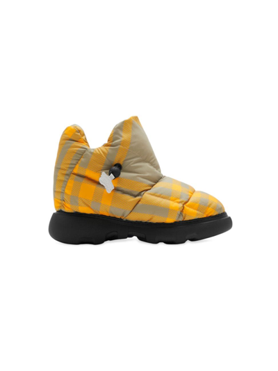 Burberry Women's Check Pillow Boots In Yellow | ModeSens