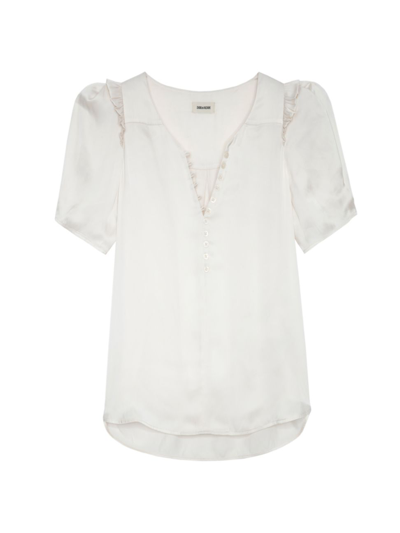 Shop Zadig & Voltaire Women's Twity Satin Blouse In Lin