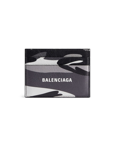 Shop Balenciaga Men's Cash Card Holder In Camo Print In Grey White