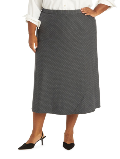 Shop Pari Passu Women's Chase Pinstripe Bias Skirt In Gray