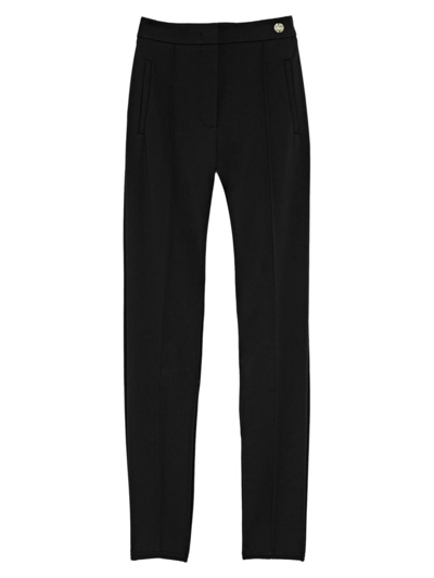 Shop Callas Milano Women's Cortina Slim Leg Trousers W Zip Pockets In Black