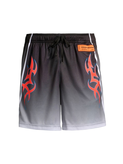 Shop Heron Preston Men's Logo Dry-fit Shorts In Black Red