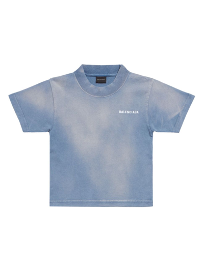 Shop Balenciaga Little Kid's & Kid's T-shirt In Blue White