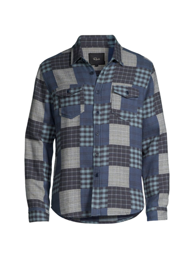 Shop Rails Men's Banton Patchwork Button-front Shirt In Blue Patchwork