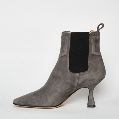 Shop Pomme D'or Taupe Suede Ankle Boot In Grey