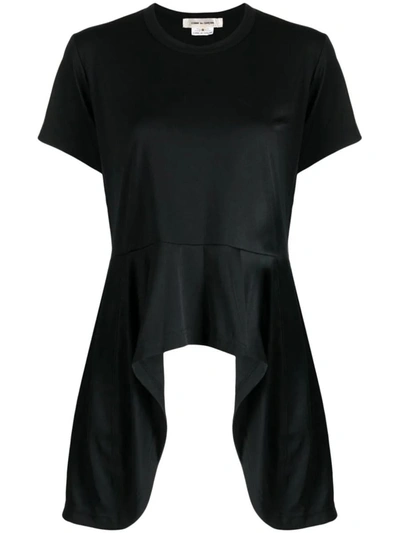 Shop Comme Des Garçons Asymmetric Crew Neck T-shirt In Black