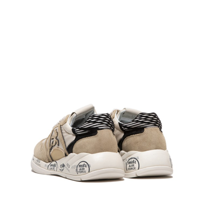 Shop Premiata Layla Beige Sneaker Logo And White Black Zebra Spur In Brown