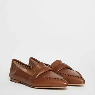 Shop Pomme D'or Moccasin In Tan Leather In Brown
