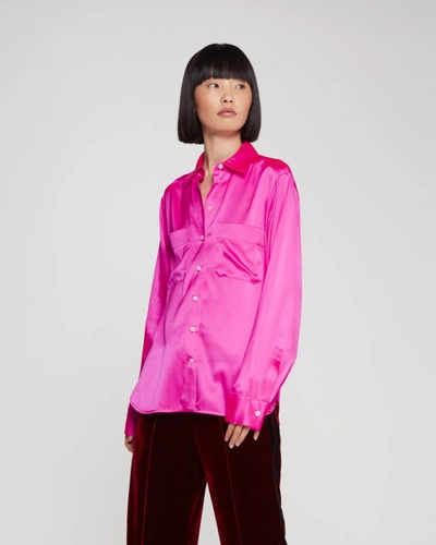 Shop Serena Bute Silk Utility Shirt - Shocking Pink