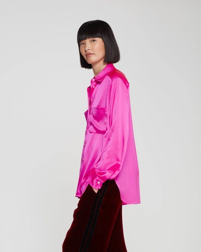 Shop Serena Bute Silk Utility Shirt - Shocking Pink