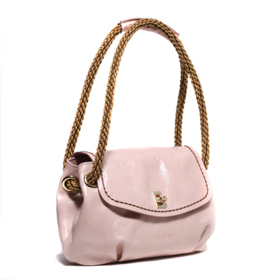 Shop Plinio Visona' Pink Naplak Shoulder Bag