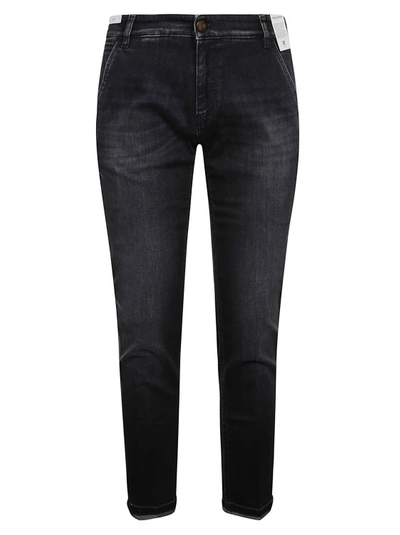 Shop Pt Torino Logo-patch Straight-leg Jeans In Black