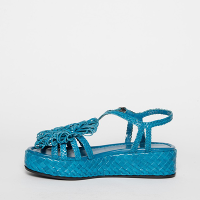 Shop Pons Quintana Sandal In Royal Blue Woven Leather