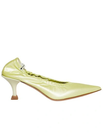 Shop Premiata Frida Dcollet In Lime Pearly Leather In Yellow