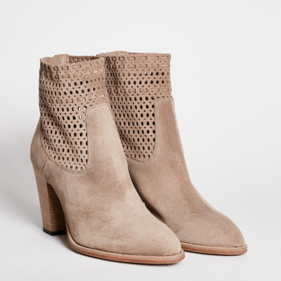Shop Pantanetti Beige Suede Ankle Boot In Pink
