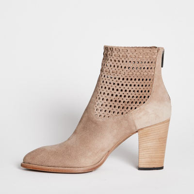 Shop Pantanetti Beige Suede Ankle Boot In Pink