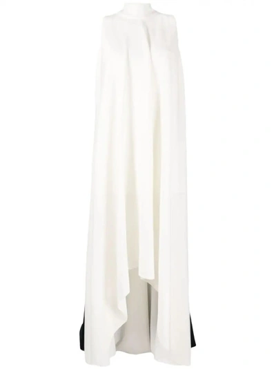 Shop Saiid Kobeisy Cape Two-toned Sleeveless Gown In White