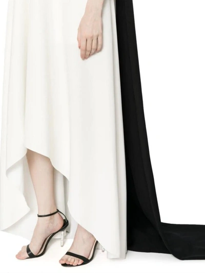 Shop Saiid Kobeisy Cape Two-toned Sleeveless Gown In White