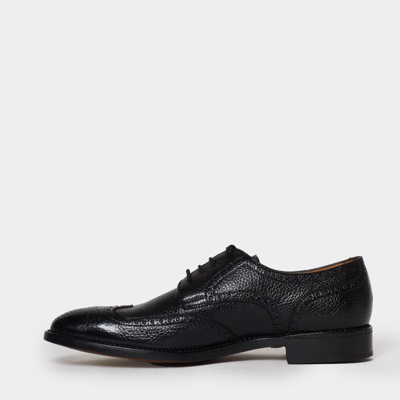 Shop Gravati Hand-sewn Laced Derby Model Shoe In Black