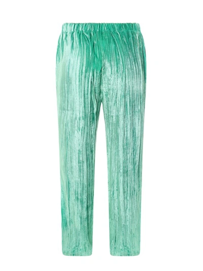Shop Sleep No More Cloqué Velvet Pajamas Trouser In Green