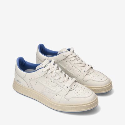Shop Premiata White Leather Quinn Sneakers