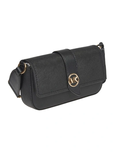 Shop Michael Kors Greenwich Shoulder Bag In Black