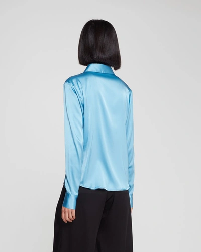 Shop Serena Bute Silk City Shirt - Ice Blue