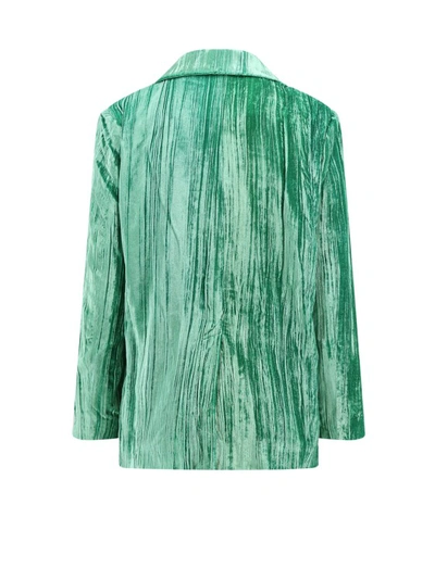 Shop Sleep No More Cloqué Velvet Pajamas Blazer In Green