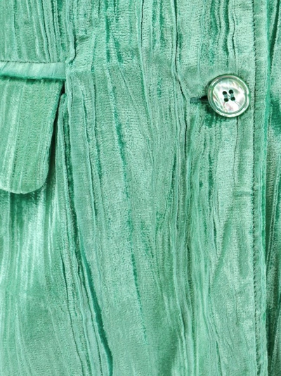 Shop Sleep No More Cloqué Velvet Pajamas Blazer In Green