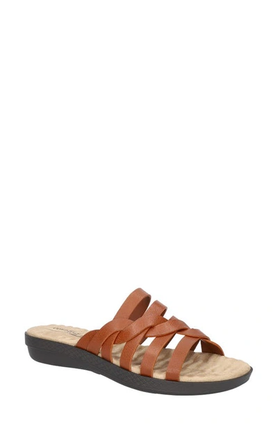 Shop Easy Street Sheri Open Toe Sandal In Cognac