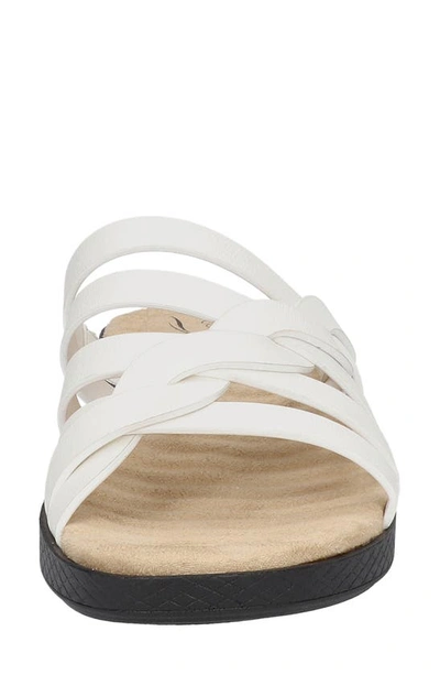 Easy Street Sheri Womens Strappy Comfort Wedge Sandals In White