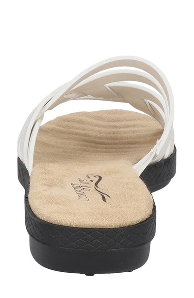 Easy Street Sheri Womens Strappy Comfort Wedge Sandals In White
