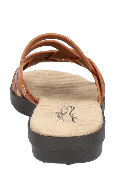 Easy Street Sheri Womens Comfort Insole Open Toe Slide Sandals In Cognac