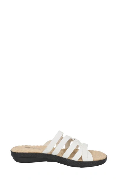 Easy Street Sheri Womens Strappy Comfort Wedge Sandals In White