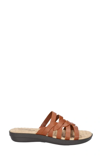 Easy Street Sheri Womens Comfort Insole Open Toe Slide Sandals In Cognac