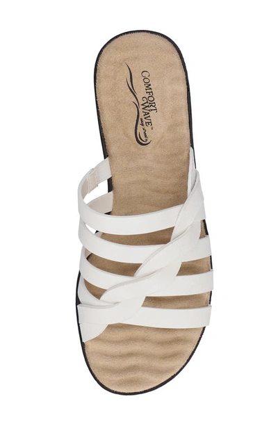 Easy Street Sheri Womens Strappy Comfort Wedge Sandals In White