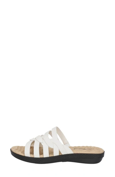 Easy Street Sheri Womens Strappy Comfort Wedge Sandals In White