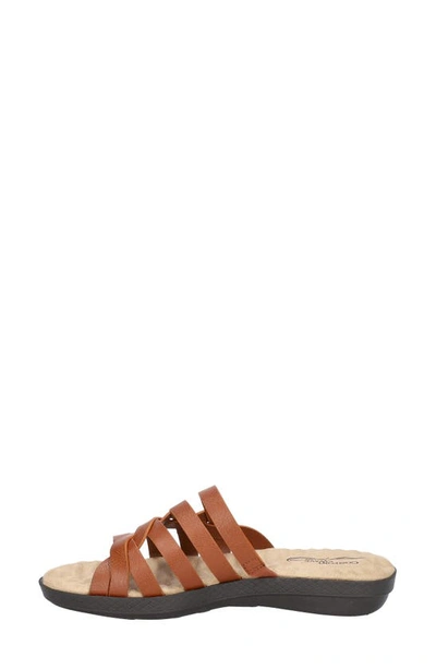Easy Street Sheri Womens Comfort Insole Open Toe Slide Sandals In Cognac