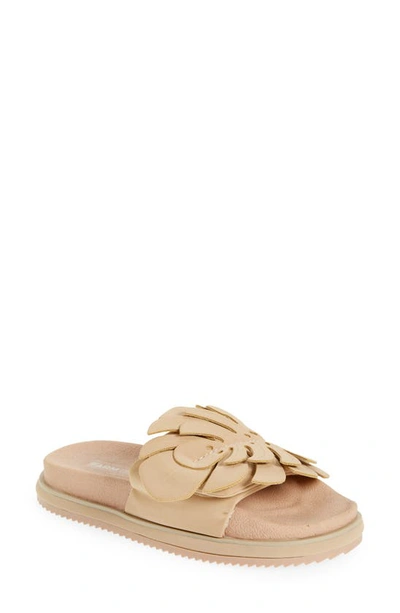 Shop Farm Rio Monstera Anatomical Slide Sandal In Almond