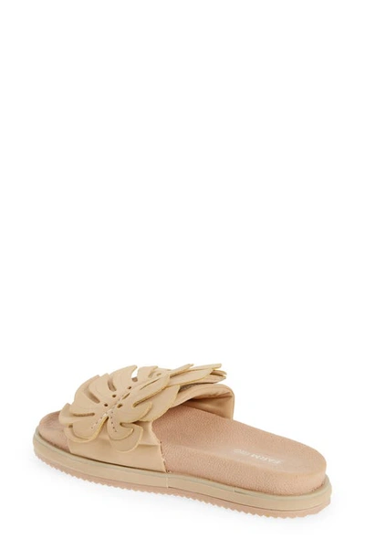 Shop Farm Rio Monstera Anatomical Slide Sandal In Almond