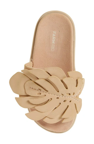 Farm Rio Almond Monstera Anatomic Slide Sandal In Almond