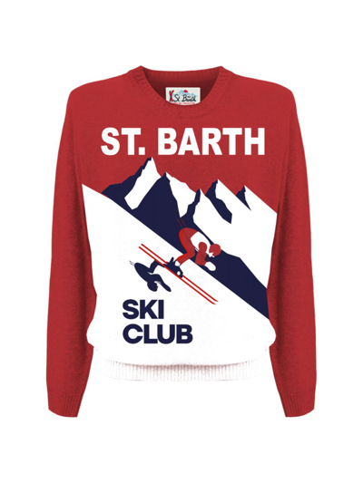 Shop Mc2 Saint Barth Men's Heron Ski Club Sweater In Red