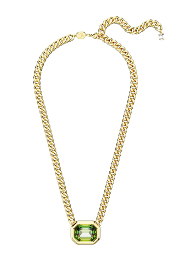 Shop Swarovski Women's Millenia Goldtone &  Crystal Pendant Necklace In Green